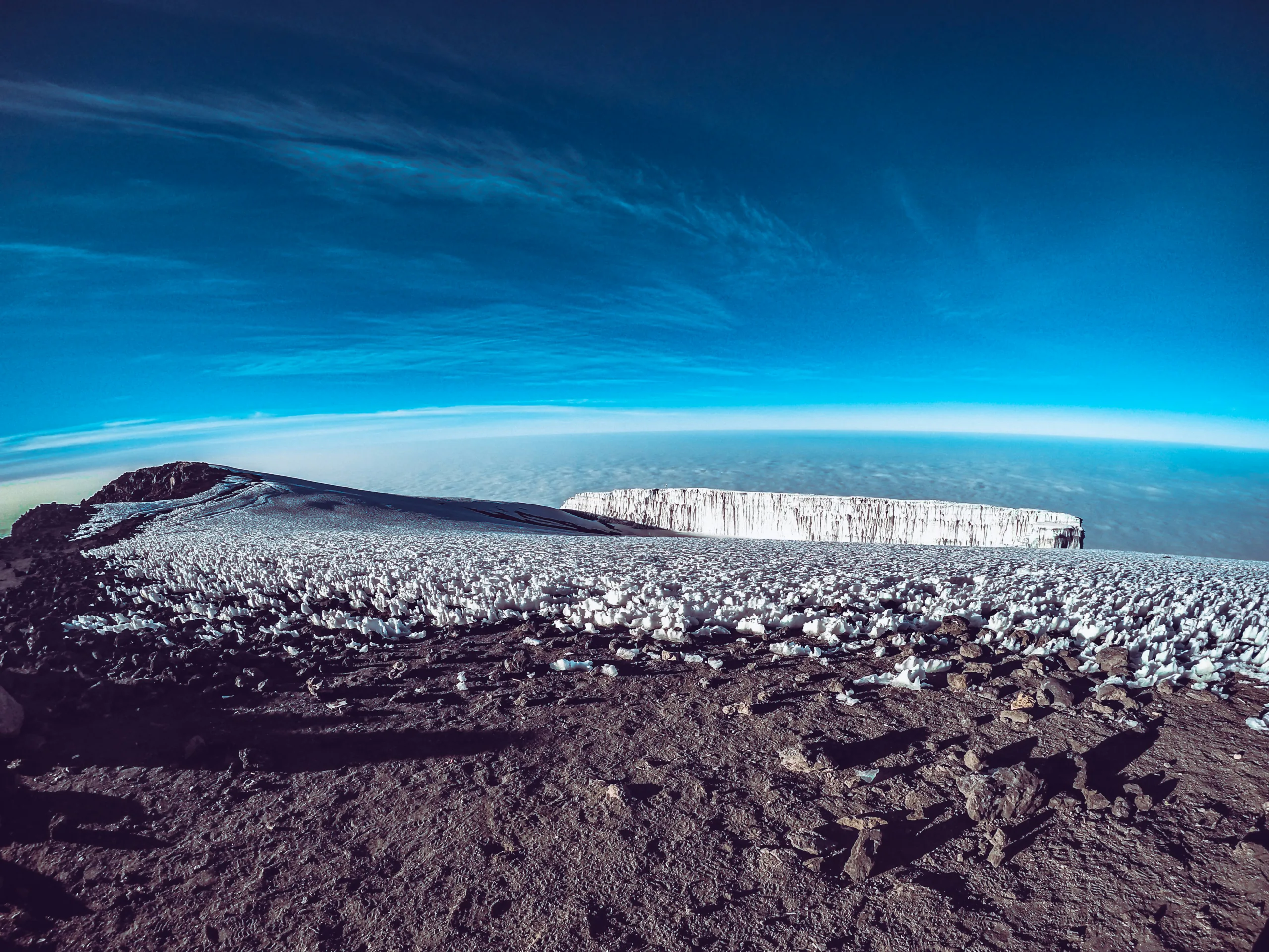 Mount Kilimanjaro's crater rim and glacier field