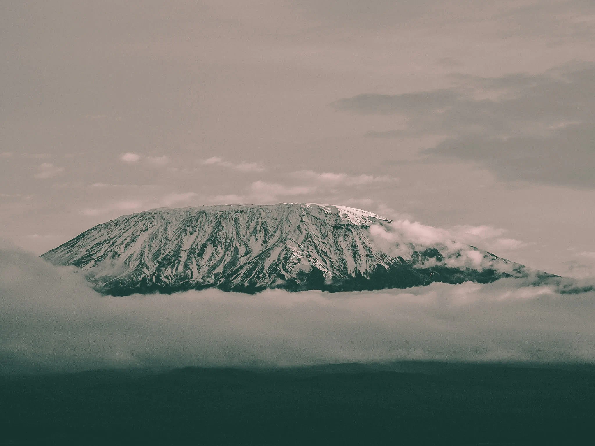Mount Kilimanjaro rising above the clouds
