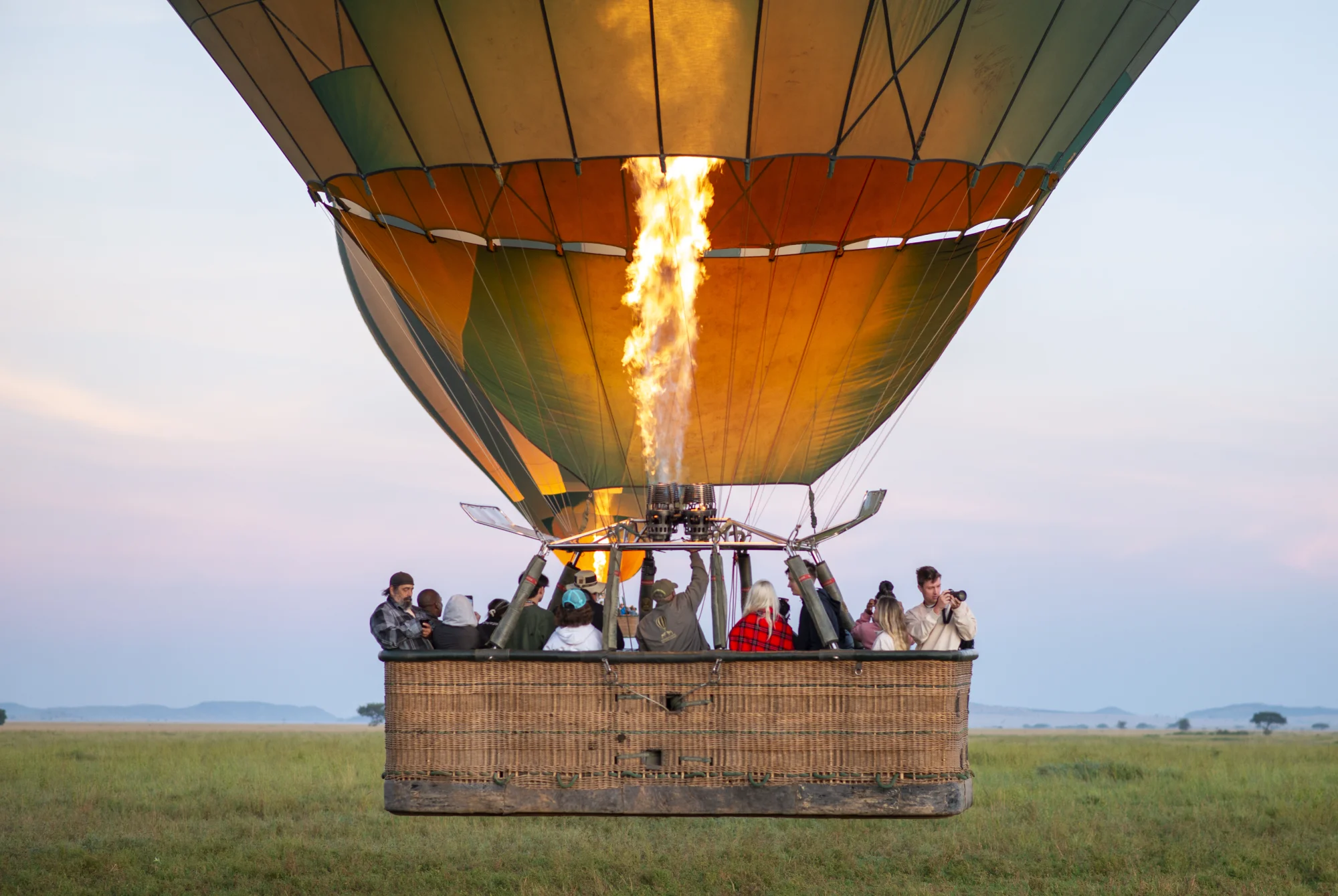 Hot air balloon safari over Serengeti